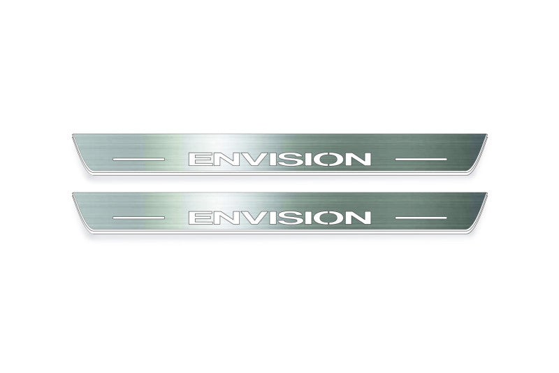 Buick Envision I 2014+ stainless steel LED door sill plates with Envision logo