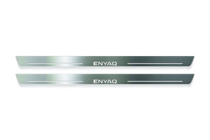 Skoda Enyaq IV 2020+ Stainless Steel LED Door Sills – Enyaq Logo