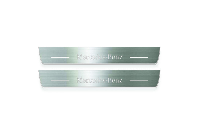 Mercedes EQE V295 Stainless Steel LED Door Sills – Mercedes-Benz Logo