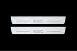 Mercedes EQC 2019+ illuminated entry guards in stainless steel with EQC logo