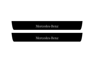 Mercedes EQS SUV 2022+ Illuminated Matte Sill Plates with logo Mercedes-Benz Mercedes Led Door Sills PRO opdesign