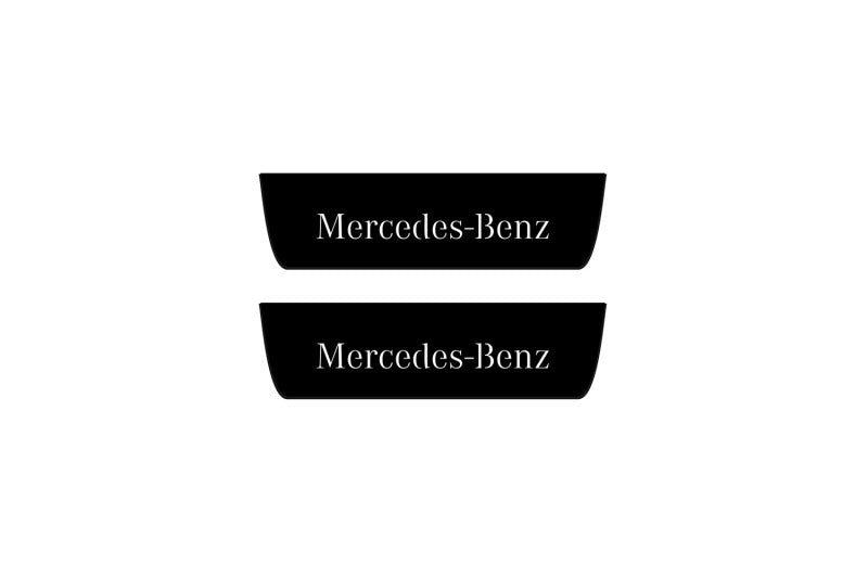 Mercedes EQE SUV 2022+ Illuminated Matte Sill Plates with logo Mercedes-Benz Mercedes Led Door Sills PRO opdesign