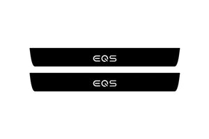 Mercedes EQS SUV 2022+ Illuminated Matte Sill Plates with logo EQS Mercedes Led Door Sills PRO opdesign
