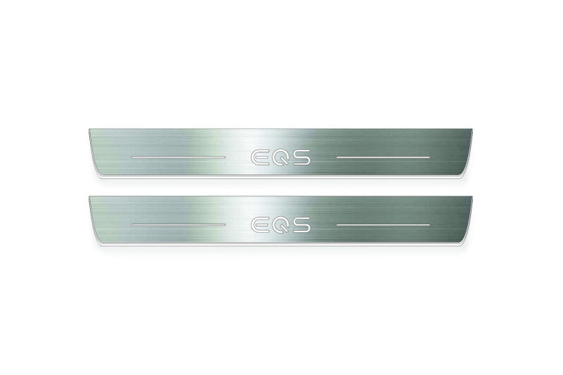 Mercedes-Benz EQS SUV X296 Stainless Steel LED Door Sills – EQS Logo