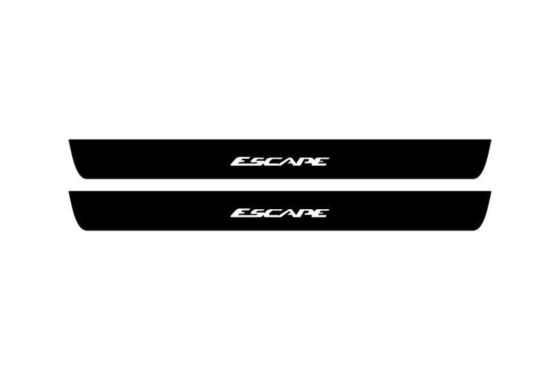 illuminated door sill protectors Ford Escape III 2013+ in stainless steel with Escape logo