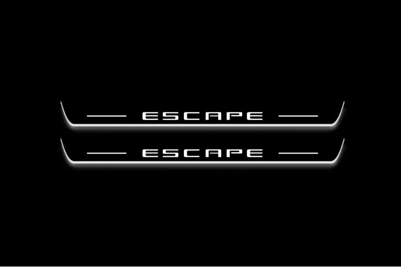 LED door sill plates Ford Escape IV 2020+ stainless steel with Escape logo