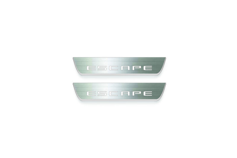 Ford Escape IV 2020+ stainless steel LED door sill plates with Escape logo