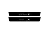 illuminated door sill protectors Mitsubishi Lancer X 2007+ stainless steel with Lancer Evolution X logo