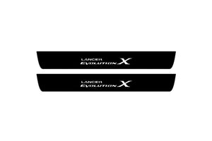 Mitsubishi Lancer X 2007-2017 Illuminated Matte Sill Plates with logo Lancer Evolution X Mitsubishi Led Door Sills PRO opdesign