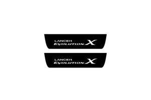 Mitsubishi Lancer X 2007-2017 Illuminated Matte Sill Plates with logo Lancer Evolution X Mitsubishi Led Door Sills PRO opdesign