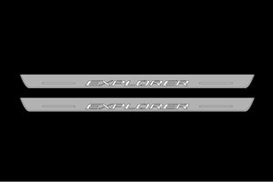 Ford Explorer VI 2020+ LED Door Sills Illuminated Scuff Explorer Logo Stainless Steel Entry Guards Door Sills Decoin