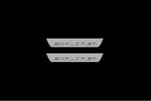 Ford Explorer VI 2020+ LED Door Sills Illuminated Scuff Explorer Logo Stainless Steel Entry Guards Door Sills Decoin