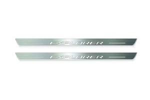 Ford Explorer VI 2020+ LED Door Sills Illuminated Scuff Explorer Logo Stainless Steel Entry Guards Door Sills Decoin