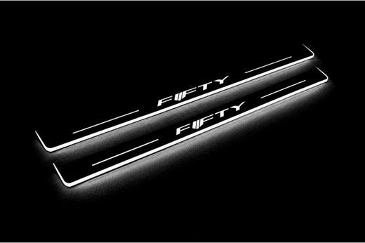 Chevrolet Camaro VI 2016+ Stainless Steel LED Door Sills – Fifty Logo