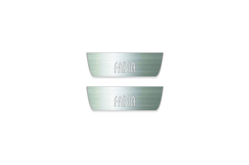 Skoda Fabia I 1997+ LED door sill plates with Fabia logo