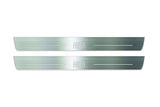 Skoda Fabia I 1997+ entry guards in stainless steel with Fabia logo