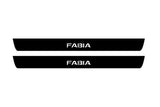 stainless steel door sill plates for Skoda Fabia III 2014+ with Fabia logo