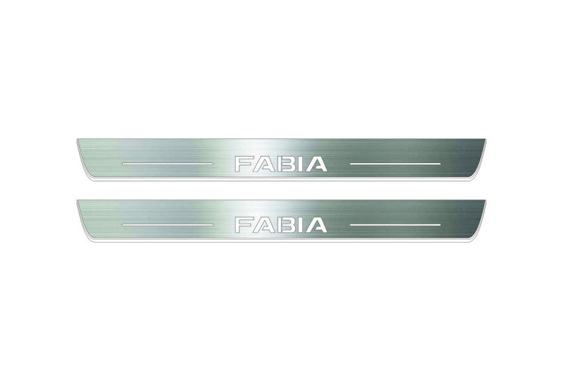 Skoda Fabia IV 2021+ Stainless Steel LED Door Sills – Fabia Logo