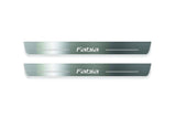 Skoda Fabia II 2007+ LED door sill plates with Fabia logo