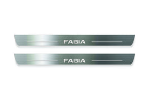 Skoda Fabia III 2014+ Stainless Steel LED Door Sills – Fabia Logo