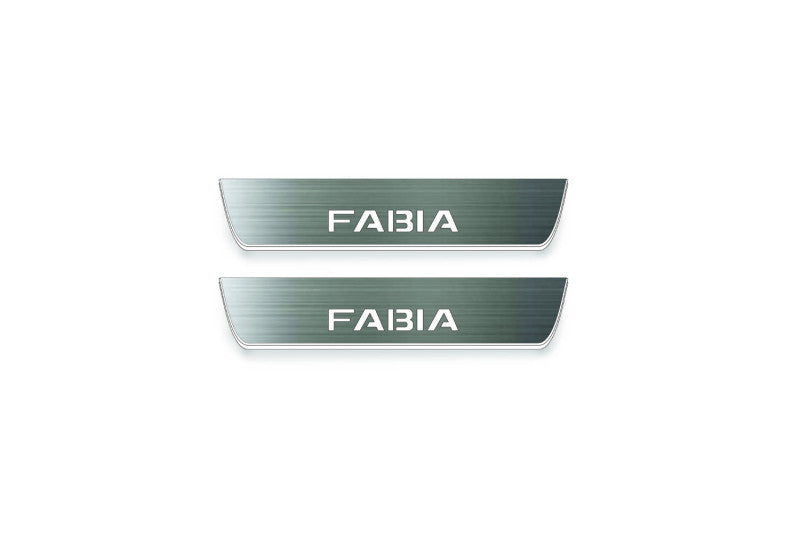 Skoda Fabia III 2014+ Stainless Steel LED Door Sills – Fabia Logo