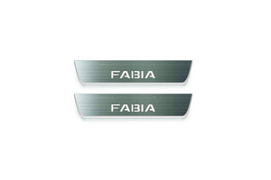 Skoda Fabia III 2014+ Stainless Steel LED Door Sills – Fabia Logo