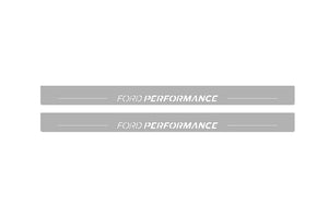 Illuminated LED Door Sill Tread Plates Ford Mustang V 2005-2015 With Ford Performance Logo Ford Led Door Sills opdesign