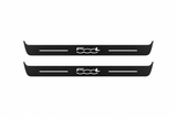Fiat 500L 500L Matte PRO LED door sills, FRONT two-piece catalogue illustration, matte black with white illumination