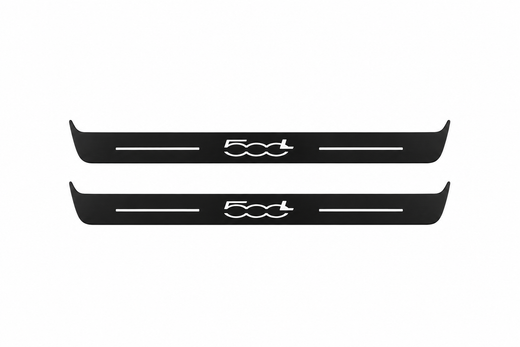 Fiat 500L 2012–2022 — Matte PRO LED Door Sills — 500L Logo