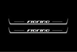 Fiat Fiorino III 2008+ stainless steel illuminated entry guards with Fiorino logo