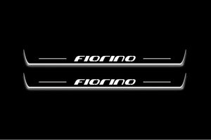 Fiat Fiorino III 2008+ LED Door Sills Illuminated Scuff Fiorino Logo Stainless Steel Entry Guards Door Sills Decoin
