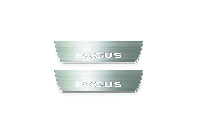 Ford Focus II 2004+ LED door sill plates with Focus logo