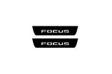 illuminated door sill protectors Ford Focus IV 2018+ matte black coated stainless steel with Focus logo