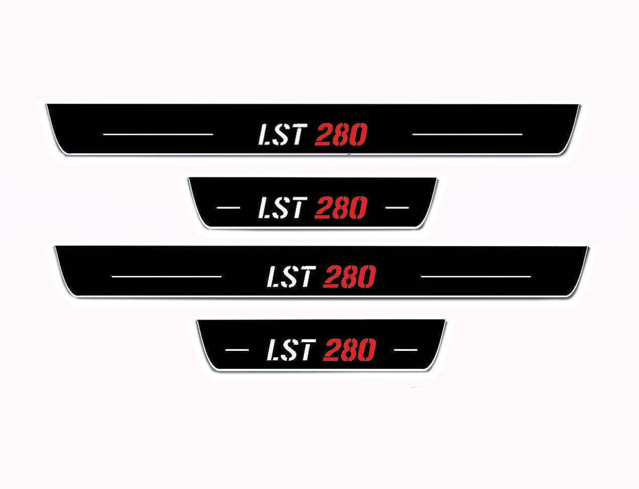 LED door sill plates Ford Focus IV 2018+ stainless steel with LST 280 logo