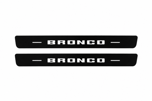 Ford Bronco U725 2021–Present — Matte PRO LED Door Sills — Bronco Block Logo