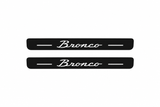 Ford Bronco U725 Bronco Matte PRO LED door sills, FRONT two-piece catalogue illustration, matte black with white illumination