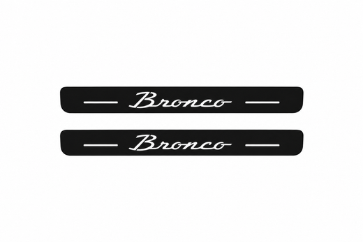 Ford Bronco U725 2021–Present — Matte PRO LED Door Sills — Bronco Cursive Logo
