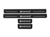 Ford Fusion Sedan CD391 Energi Type 1 Matte PRO LED door sills, four-piece catalogue illustration, matte black with white illumination