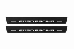 Ford Mustang Gen 6 flat Matte PRO LED door sills with Ford Racing design
