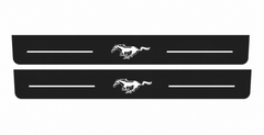 Ford Mustang S550 Matte PRO LED door sills with Running Horse design