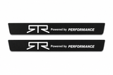 Ford Mustang S650 RTR Perfomance Matte PRO LED door sills, FRONT two-piece catalogue illustration, matte black with white illumination