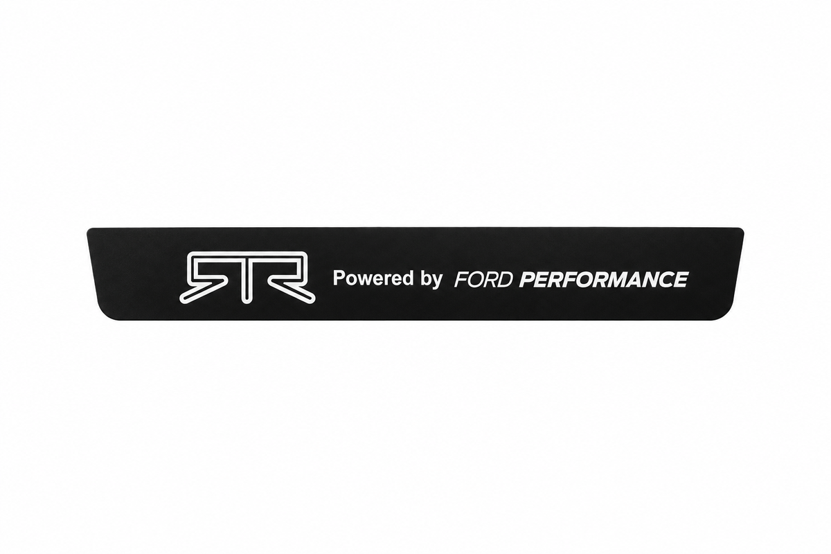 Ford Mustang S650 RTR Perfomance Matte PRO LED door sills, four-piece catalogue illustration, matte black with white illumination