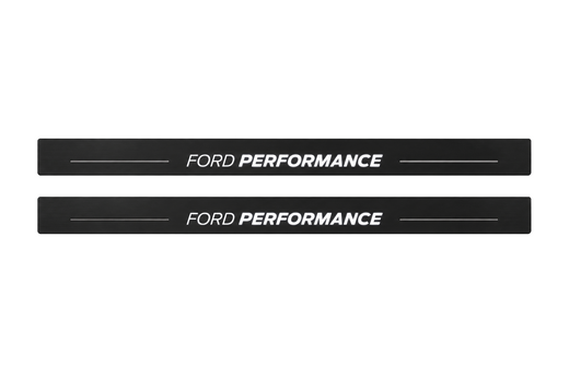 Ford Mustang V S197 2005–2014 — Matte PRO LED Door Sills — Ford Performance Logo