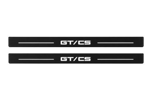 Ford Mustang V S197 2005–2014 — Matte PRO LED Door Sills — GT/CS Logo
