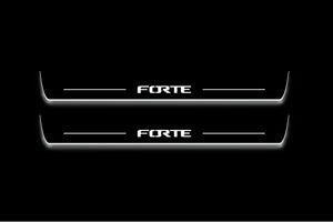 Kia Forte II 2014+ Stainless Steel LED Door Sills – Forte Logo