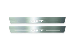 Kia Forte II 2014+ Stainless Steel LED Door Sills – Forte Logo