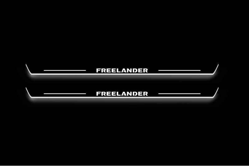 Land Rover Freelander 2 L359 2006–2014 — Stainless Steel LED Door Sills — Freelander Logo