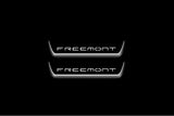 stainless steel LED door sill plates for Fiat Freemont 2011+ with Freemont logo