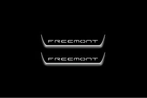 Fiat Freemont 2011+ LED Door Sills Illuminated Scuff Freemont Logo Stainless Steel Entry Guards Door Sills Decoin