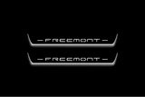 LED door sill plates Fiat Freemont 2011+ in stainless steel with Freemont logo